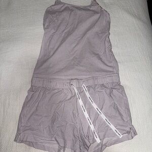 Calvin Klein Women's Lavender Striped Pajama Set